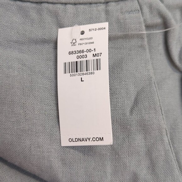 Old Navy High Waisted Linen Blend Taylor Wide Leg Trouser Pants L Silver Sage - Picture 9 of 10